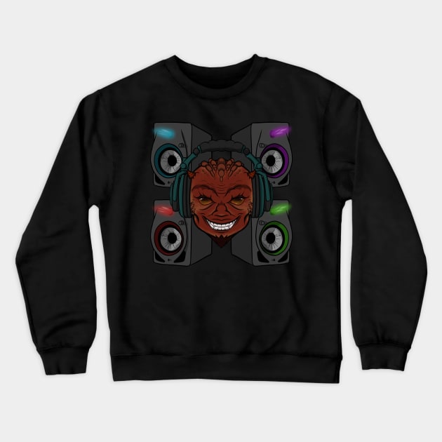 Devil's Deejay (no caption) Crewneck Sweatshirt by RampArt